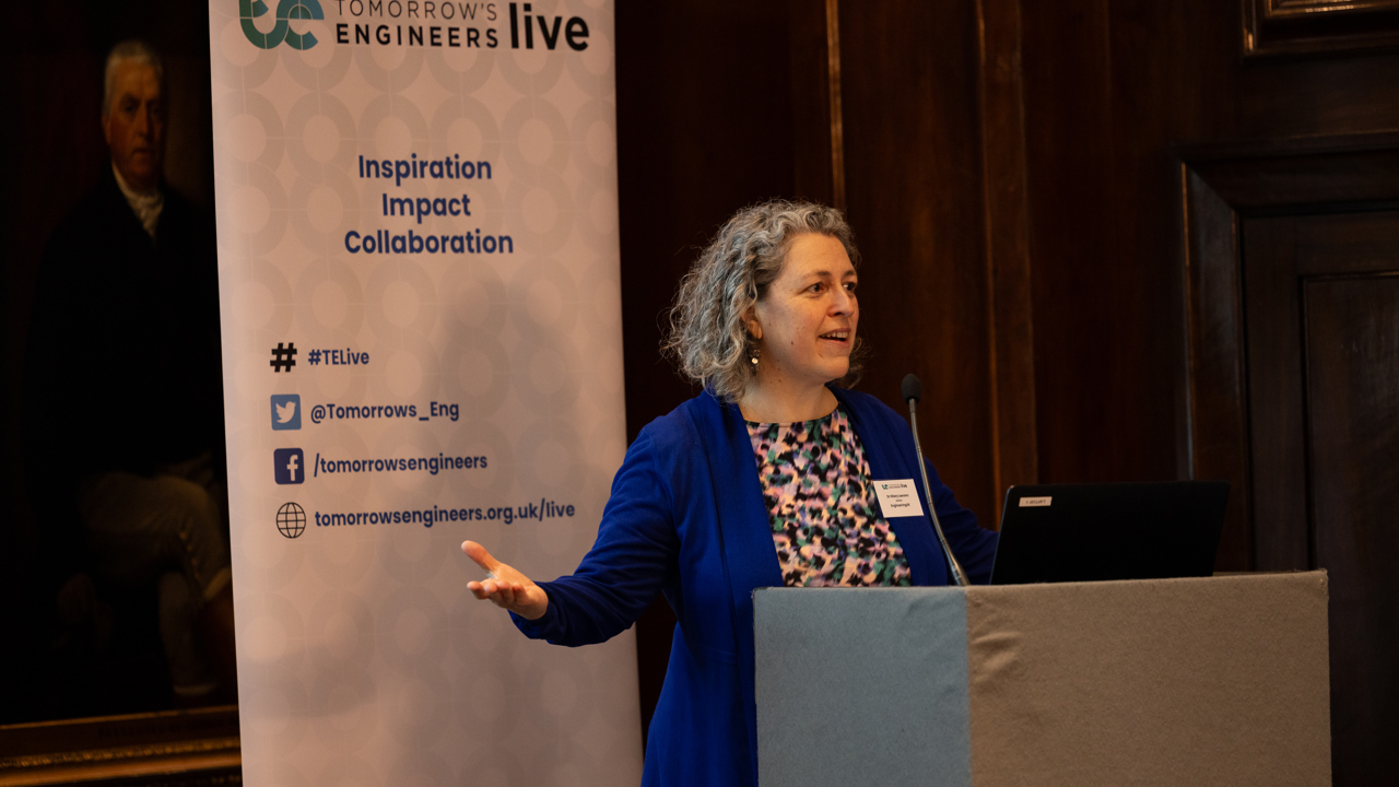 Dr Hilary Leevers speaking at Tomorrows Engineers Live 