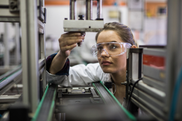 Female scientist working in lab