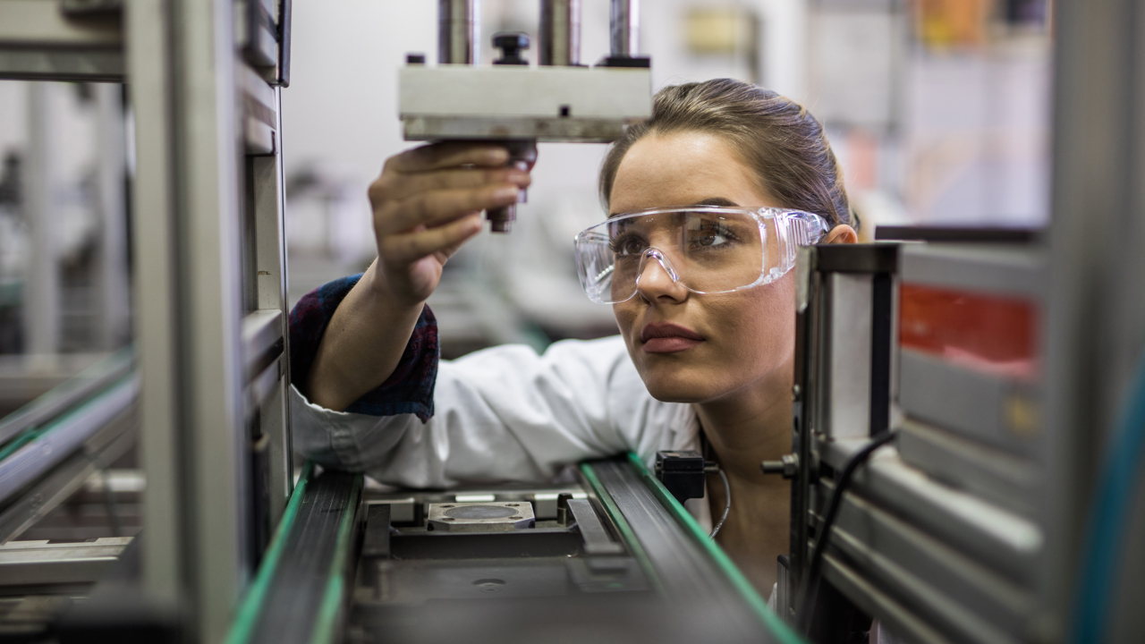 Female scientist working in lab