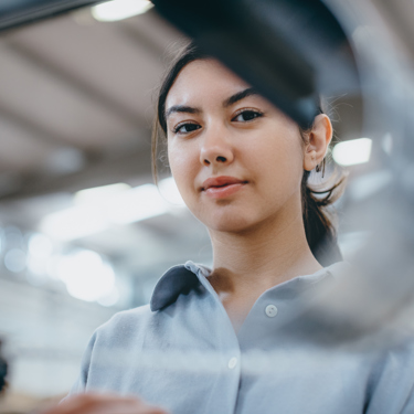 Person at work staring at the camera